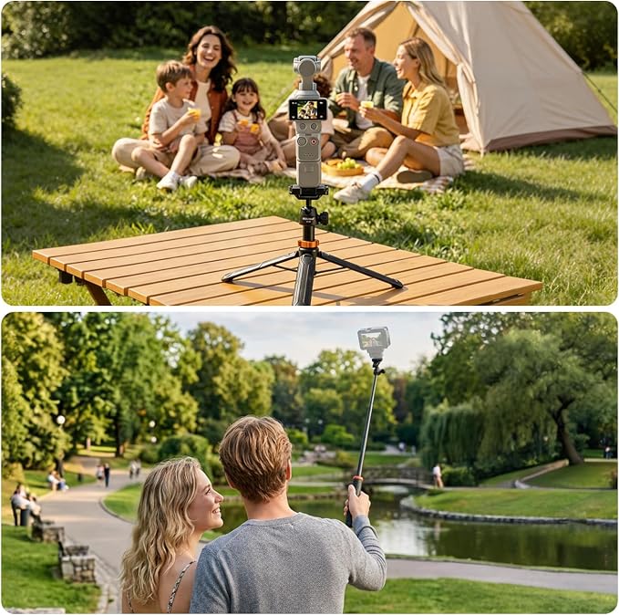 NEEWER Basics 59" Selfie Stick Tripod Compatible with iPhone Canon Sony | For DSLR Camera, Small, Metal, Portable Travel Desk Stand, for Video Recording, Filming, TS04 - Image 4