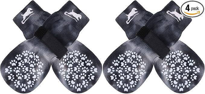 EXPAWLORER Anti Slip Dog Socks to Prevent Licking Paws, Dog Shoes for Hot Pavement, Dog Booties for Small Medium Large Senior Dogs, Traction Control Boots & Paw Protectors for Hardwood Floors by EXPAWLORER