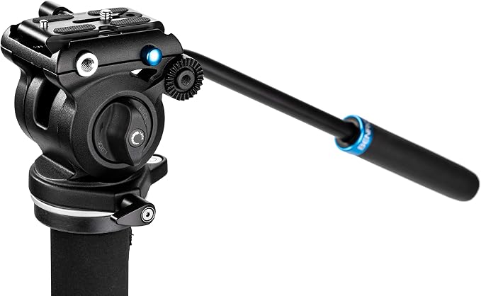 Benro Classic Video Monopod with S2 PRO Flat Base Video Head, 5.5 lb Max, 3 Leg Folding Base, Flip Lock, Carrying Case (A38FDS2PRO) - Image 5