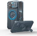 Dexnor for iPhone 16 Pro Max Case with Slide Camera Cover & Adjustable Kickstand, Magnetic Rugged Shockproof Bumper Cases Heavy-Duty Magnetic Protective Cover,Navy Blue by Dexnor