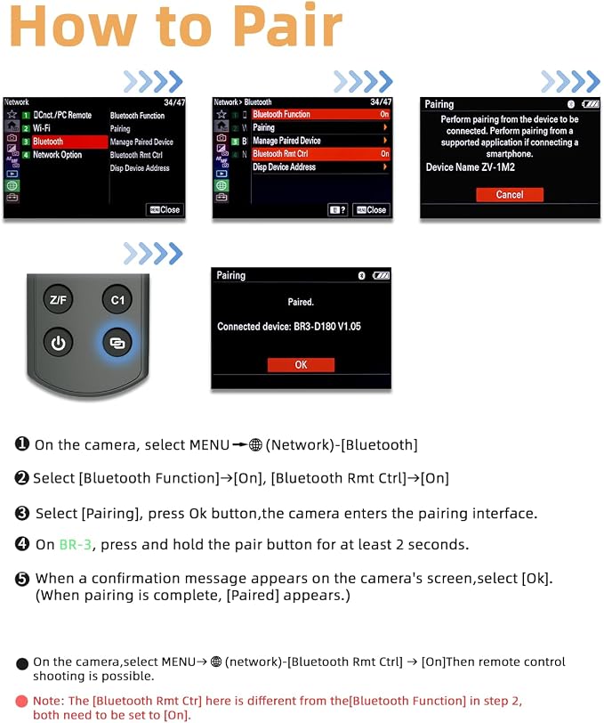 for Sony Camera Wireless Remote Control Rechargeable Shutter Release | with OLED Screen for ZV-E10, FX3, a6100, a6400, a6600, a7 III, a7R III, DSC-RX100 VII, ZV-1, A7R VI; Replace Sony RMT-P1BT - Image 8