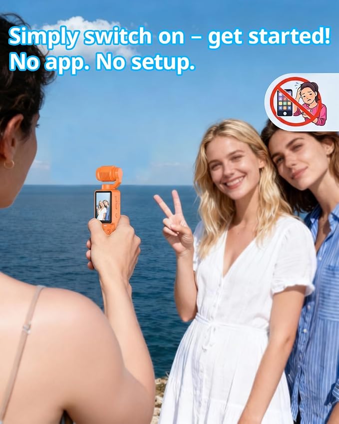 Vlogging Camera, Mini Camcorder, Portable Handheld Video Camera | Mini camcorder with 180° rotating lens, 7-hour battery, 32GB card, one-button recording for travel and daily moments - Image 2