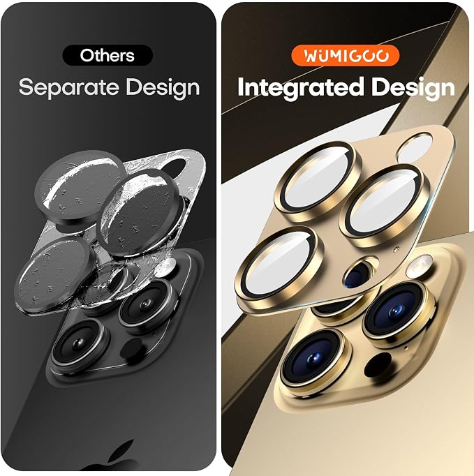 Camera Lens Protector for iPhone 16/15/14 Pro Max & 16/15/14 Pro | Gold, Aluminum Alloy, 9H+ Glass Camera Cover, Nano Reinforced Adhesive, Anti-Drop, Anti-Scratch, Case Friendly - Image 2