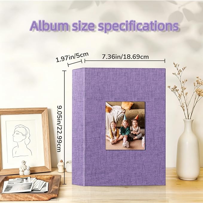 popotop Photo Album 4x6-200 Photos Photo Books with 200 Horizontal Pockets,Linen Cover Albums for Family Wedding Anniversary Baby Vacation Pictures - Image 4
