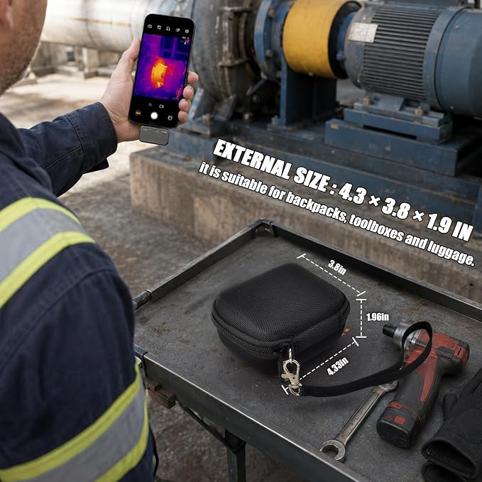 Boobowl Thermal Camera Case for FLIR One, for Thermal Master P1, for Fluke | Removable Foam, 1 cm Bottom Pad and Accessory Pocket for USB Cable, Technicians, Fieldwork and Travel, Case Only - Black - Image 7