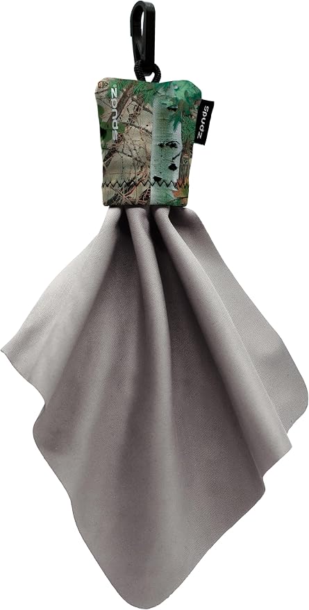 SPUDZ Classic Microfiber Lens Cleaner – Clip-On Pouch, Washable – for Binoculars, Scopes, Glasses, Screens | Classic | Alpine Mountain Camo, 6 x 6 Inch by SPUDZ