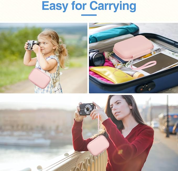 EMART Pink Digital Camera Case Small Camera Bag Fit Camera Size<6"x4"x0.9" | Camp Snap Camera Case with Anti-Shock Bubble for KODAK PIXPRO FZ55/CAMKORY/Lecran, Perfect for Travel, Daily Use (Case Only) - Image 7