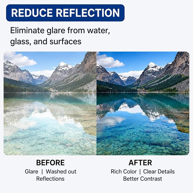 52mm CPL Phone Camera Lens Filter with Clip, Rotatable Circular Polarizer Filter for Smartphone Photography, Reduce Glare & Reflections, Enhance Color and Contrast for iPhone 17 16 15 14 13 12 - Image 4