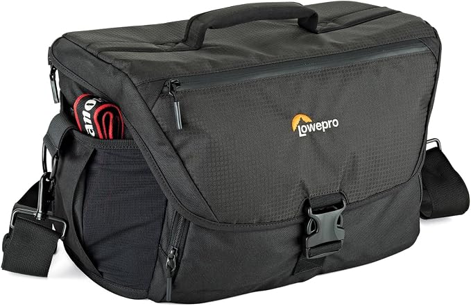 Lowepro LP37142, Nova 200 AW II Messenger Case, Camera Bag, Customizable, Portable, Fits 1-2 Pro DSLR with attached 24-105mm, Compact Drone, 3-5 Additional Lenses, Flash, Black | Includes removable shoulder strap and lifetime warranty for storage, prot... - Image 2