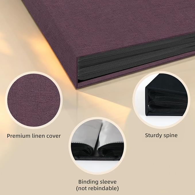 Popotop Photo Album 4x6 200 Pockets for Wedding Gifts,Linen Hardcover Picture Albums for Family Anniversary Baby Vacation Pictures - Image 4