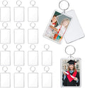 ZZYFGH 16 Pcs Photo Frame Keychain (2 * 3 inch) Picture Frame Keychains Bulk, Acrylic Clear Rectangle Photo Keychain for DIY Craft Graduation Gift - Suitable for Photo Size 1.75 inch x 2.75 inch by ZZYFGH