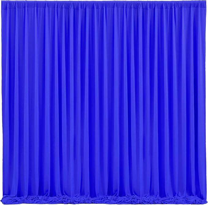 Royal Blue Backdrop Curtains 8 Panels - Wrinkle-Free Polyester Photography Drapes for Baby Shower & Birthday Party - 32 X 10FT by WishCare