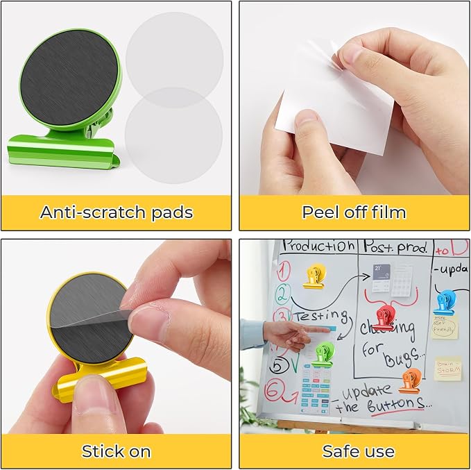 20 Pack Fridge Magnet, Multicolor Magnetic Clips Whiteboard Magnets, Magnet Clips Heavy Duty Refrigerator Magnets for Photo Displays, Home, Office, Classroom - Image 4