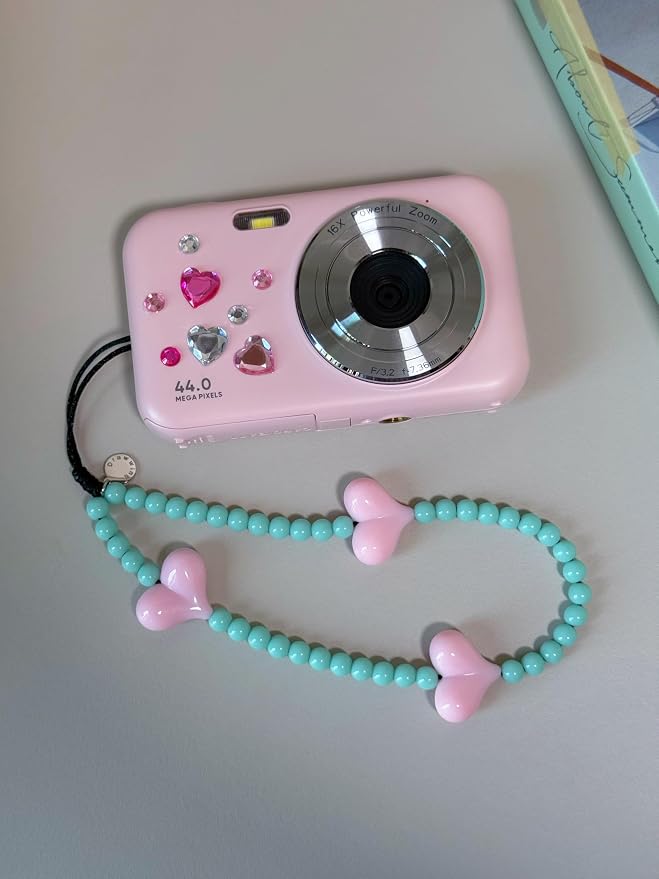 Drawwind Phone Charm Beaded Wristlet Strap Universal Cell Phone Lanyard Cute Bracelet Wrist Strap Beaded Chain String Handmade Accessories for Case Camera Bags (Love Hearts) - Image 3