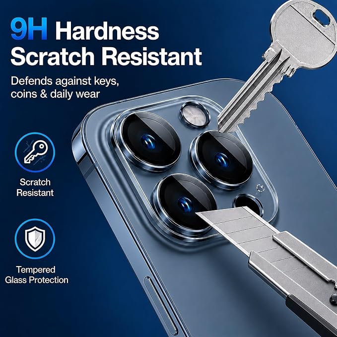 Camera Lens Protector for iPhone 14 Pro Max/iPhone 14 Pro- 3 Pack | 9H Tempered Glass, HD Clear, Scratch Resistant, Camera Cover Accessories, Case Friendly, Not Affect Night Shots - Image 3