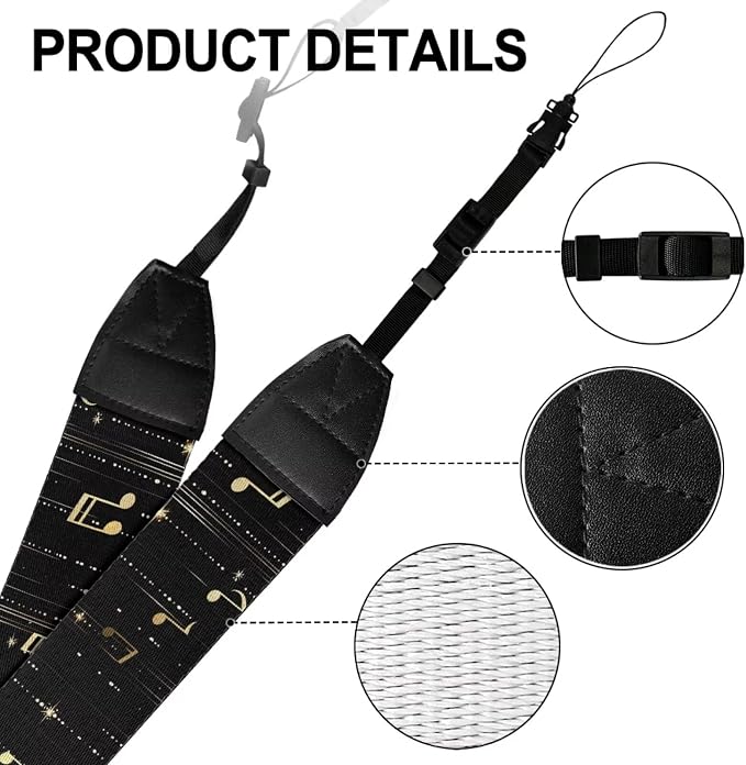 Coldinair Black Adjustable Camera Strap Universal Neck & Shoulder Soft Padded Strap for All DSLR Cameras,Binoculars - Image 7