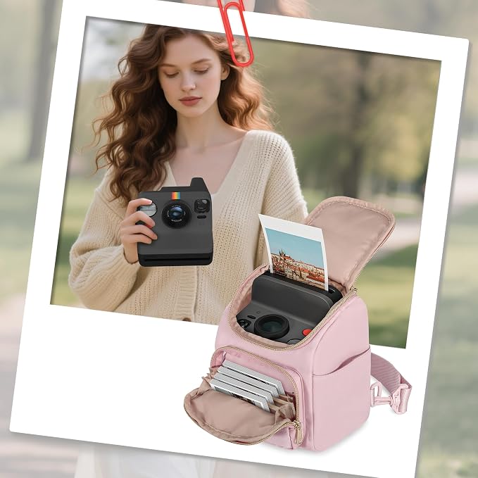 Camera Sling Bag Compatible with Polaroid Now, Flip, Now+, Go Gen2 | Crossbody Camera Case with Adjustable Strap, Multiple Pockets for Instant Film Camera Bag, Protective Carrying Bag - Image 7
