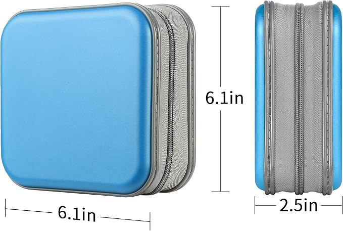 LIOVODE DVD Case, 48 Capacity Hard Plastic CD Case Holder for Car | DVD Storage, Hand Strap, Zipper Closure, Scratch-Resistant Sleeves, CD Storage for Music Blu-Ray Game Disc for Travel Office - Image 7