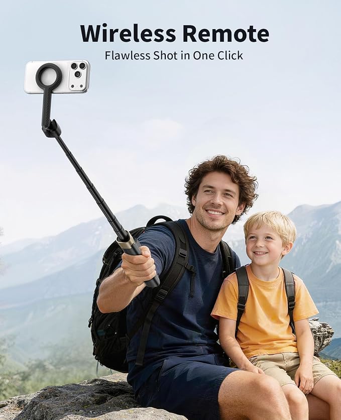Vimose Magnetic Tripod for iPhone, Selfie Stick Monopod Tripod for Magsafe, 360° Rotatable Travel Tripod Heads Cell Phone Stand with Metal Ring & Remote, Compatible with iPhone Android, 60" - Image 7