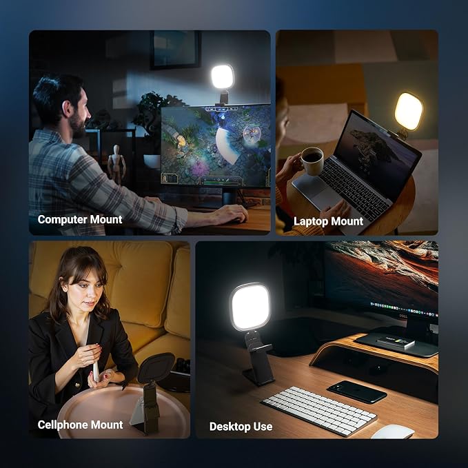 NEEWER BASICS 2Pcs 5" 10W LED Streaming Light, Bi Color Edge Lit Full Screen CRI95 USB Lamp with Multifunction Desk Stand, Monitor Laptop Computer Webcam Video Conference Zoom Recording Lighting, NL10 - Image 7