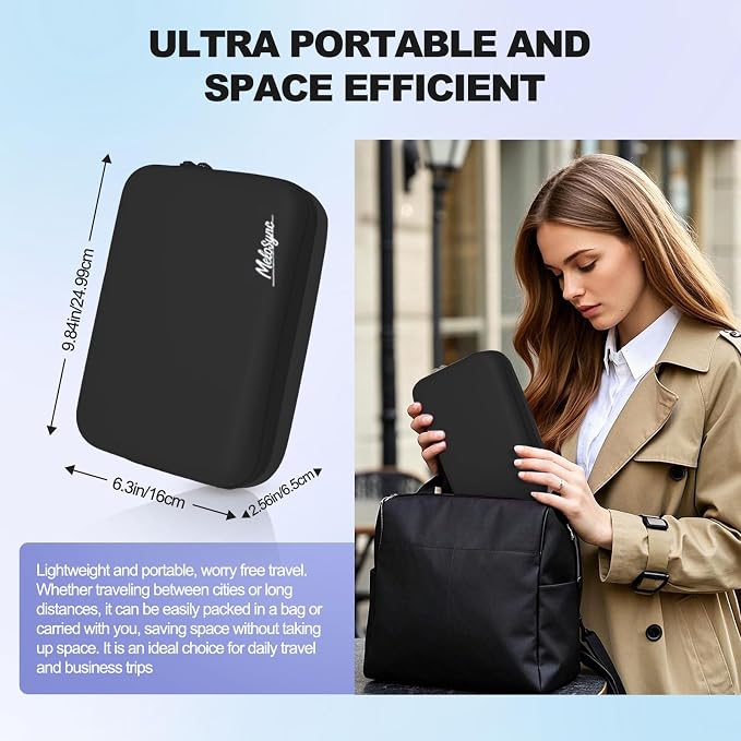 Hard Travel Electronic Organizer Case for Power Bank Chargers Cables USB Flash Drive SD Card Electronics & Backpack Organizer Travel Case Small Portable Accessories Bag, Black - Image 4