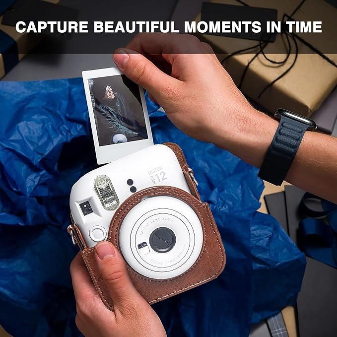 CAIYOULE Camera Case for Fujifilm Instax Mini 12 Instant Film Camera | Protective Camera Case, Camera Crossbody Bag for Fuji Mini 12 with Photo Album, Adjustable Shoulder Strap, Brown - Image 5
