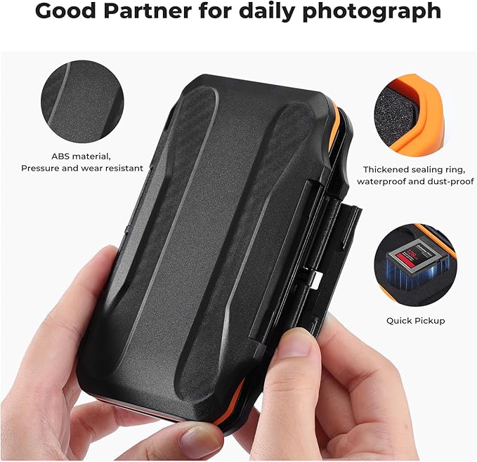 K&F CONCEPT 6 Slots XQD Cfexpress Type-B Card Holder, Water-Resistant | Memory Card Storage Carring Case, Shockproof Card Protection Box Organizer, PM03 - Image 3