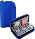 Memory Card Case - Carrying Case Suitable for Micro SD, Mini SD and 4X CF, Card Holder Bag Wallet for Media Storage Organization (Blue) by JCSMARTEC