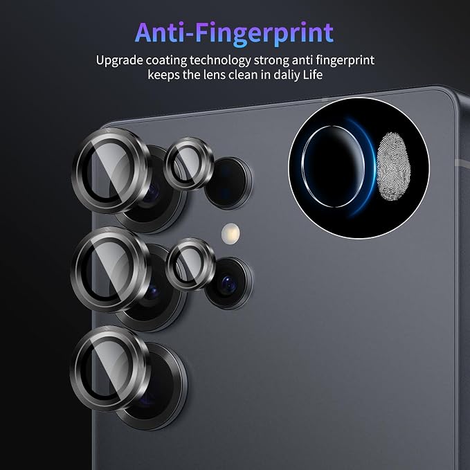 Camera Lens Protector for Samsung Galaxy S25 Ultra,1 Pack | Tempered Metal Glass Camera Cover Film,HD Clear,Anti-Scratch Lens Screen Protector Film,Case Friendly,Black Titanium - Image 6
