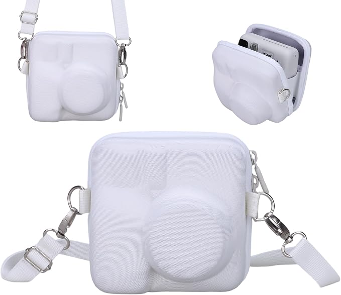 LTGEM Hard Case Compatible with Fujifilm Instax Mini 13, White | Fits Fujifilm Instax Mini 13/12/11/10/9, Hard Carrying Travel Camera Bag with Shoulder Strap by LTGEM
