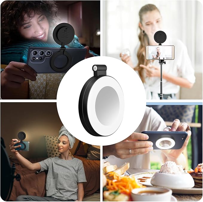 Magnetic Selfie Light,Phone Light Compatible with iPhone Magsafe | 360° LED Selfie Ring Fill Light with Mirror for Selfies/Photography/TikTok/Zoom Calls/Video Conference - Image 9