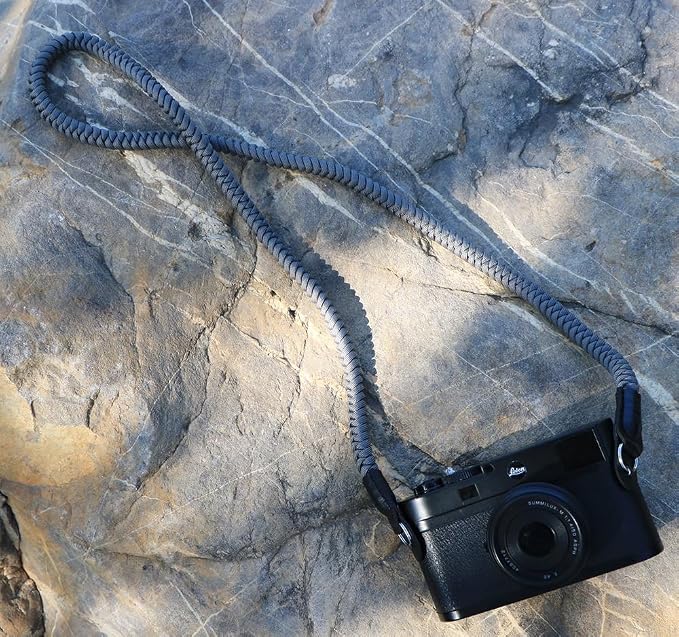 Paracord Woven Camera Neck Shoulder Strap Belt Hand Compatible with Canon Nikon Sony Olympus Pentax Fujifilm Panasonic SLR DSLR Digital Mirrorless Cameras 42 inch Grey - Image 5