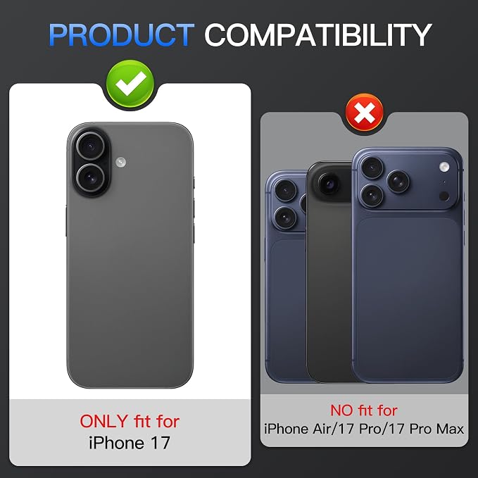 Suoman for iPhone 17 Camera Lens Protector, Bling Glitter Independent Metal Crystal Tempered Glass Camera Lens Cover [Strong-Adhesion][Does not Affect Night Shots] -Black - Image 2