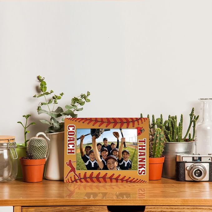 Thanks Coach Photo Frame, Baseball Picture Frame, Sports Themed Decor Tabletop Display Frames for Players and Coaches, Gift to Baseball Enthusiasts for 4x6 Inches Photos - Image 5