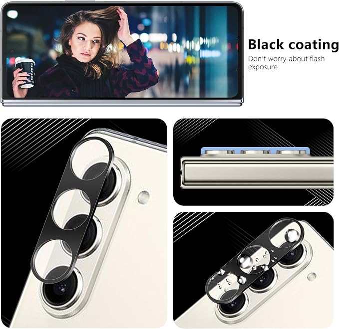 For Samsung Galaxy Z Fold 5, 2 Inner Films, 2 Cover Glass, 2 Lens Guards | HD Clear, Responsive Touch, Case Friendly, Everyday Scratch Protection, Smooth Surface, Easy Installation, Two Cleaning Kits - Image 4