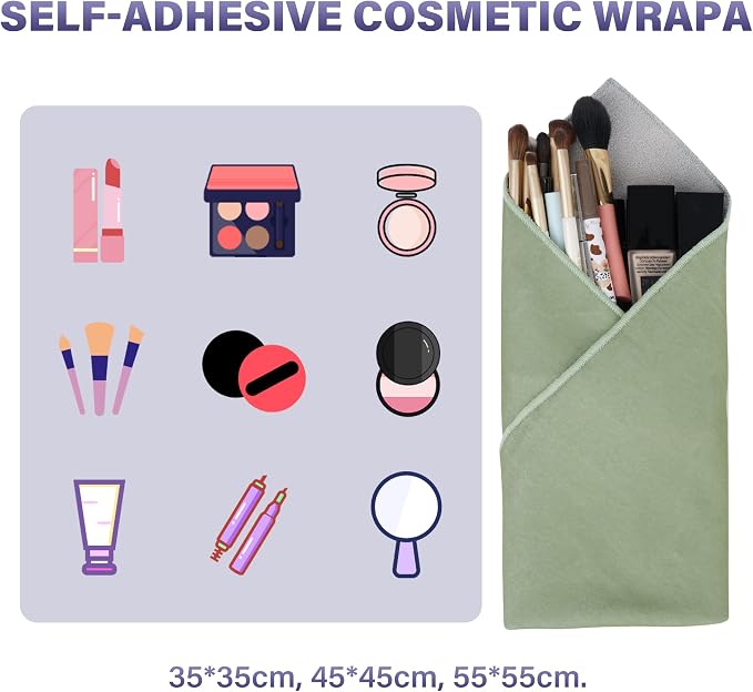 Walking Way Self-Adhesive Magic Cloth Makeup Bag, Portable Protective Cosmetic Pouch, Camera Lens Wrap, Stylish Travel Organizer for Beauty Essentials, Travel, Gifts & Daily Use - Image 2