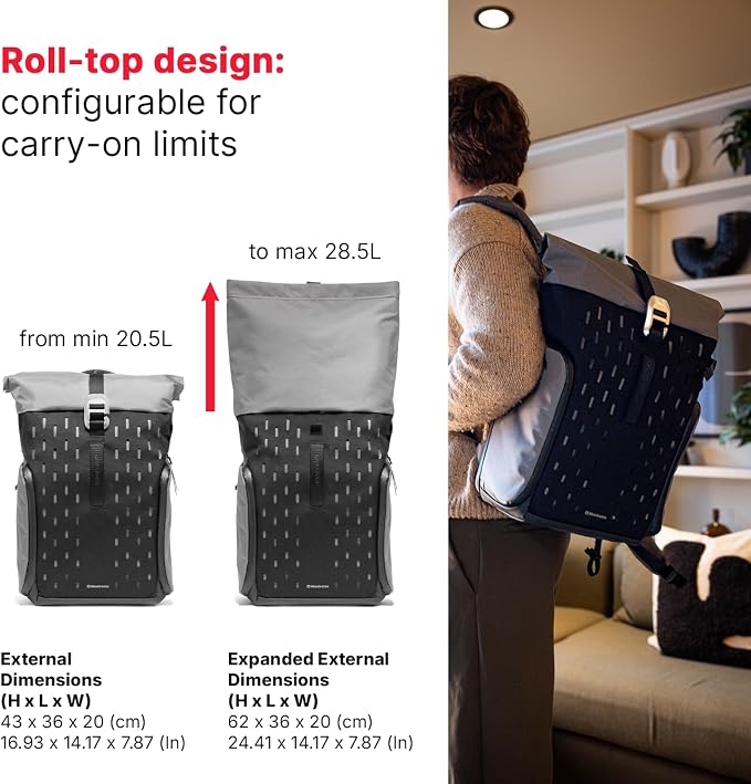 Manfrotto Uncover Camera Backpack 24L, Expandable Roll-Top | Waterproof Travel Camera Bag for DSLR, Mirrorless and Drone, Quick Side Access, 14" Laptop Photography Backpack - Image 2