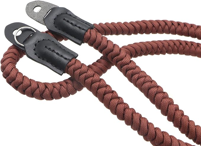 Paracord Camera Strap Long Camera Neck Shoulder Strap for SLR DSLR Digital Mirrorless Cameras 47inch/120cm Brown - Image 2