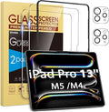 SPARIN 2+2 Pack Screen Protector for iPad Pro 13 Inch M5/M4 [2025/2024] | Camera Lens Protector+Tempered Glass with Alignment Frame for ipad pro 13 8th/7th Gen, Case Friendly/Apple Pencil Pro support by SPARIN