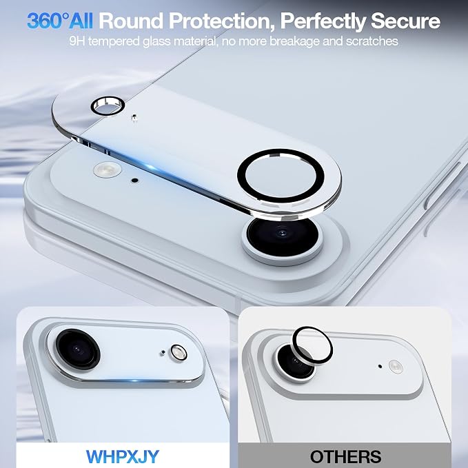 WHPXJY 2025 New Upgrade for 3 pack iPhone Air Camera Lens Protector-Tempered Glass Cover, 9H+ Shatterproof/Anti-scratch/Maintains Original Clarity/Easy to Install - Image 2