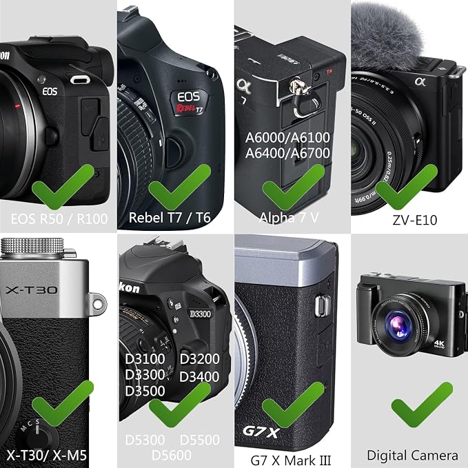 Camera Neck Strap Thin,Binocular Strap with Neoprene Padding,Camera Lanyard,Digital Mirrorless Camera Strap for Photographers,Washable,Black,58 Inch - Image 5