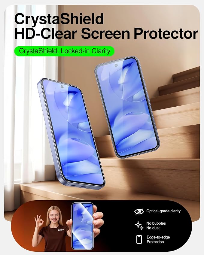 SMARTDEVIL 3 Pack Tempered Glass for Google Pixel 9a Screen Protector | Military-Grade Shatterproof Protection, Fingerprint Unlock Compatible, Fast & Easy Installation, Case Friendly Design - Image 2