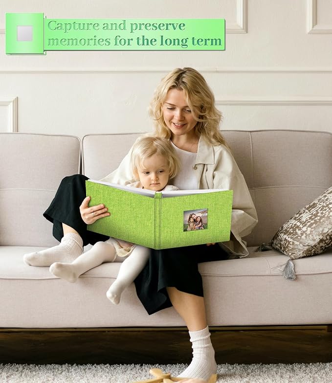 Artfeel Photo Album Self Adhesive Scrapbook Album for 3x5 4x6 5x7 8x10 Pictures,60 Pages Linen Cover with Display Window DIY Photo Book,Ideal Gifts for Family Travel Wedding Baby - Image 6