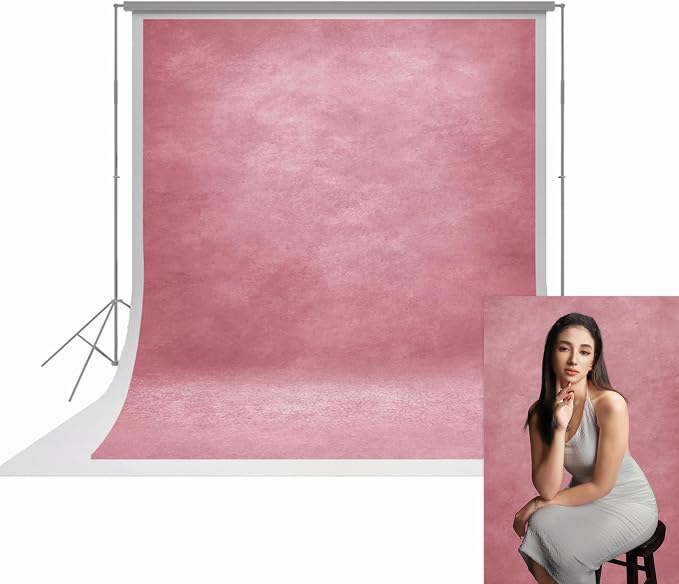 UrcTepics 6x8ft Professional Pink Portrait Backdrop Abstract Textured Backdrops for Photography Rose Romantic Headshot Backdrop by UrcTepics
