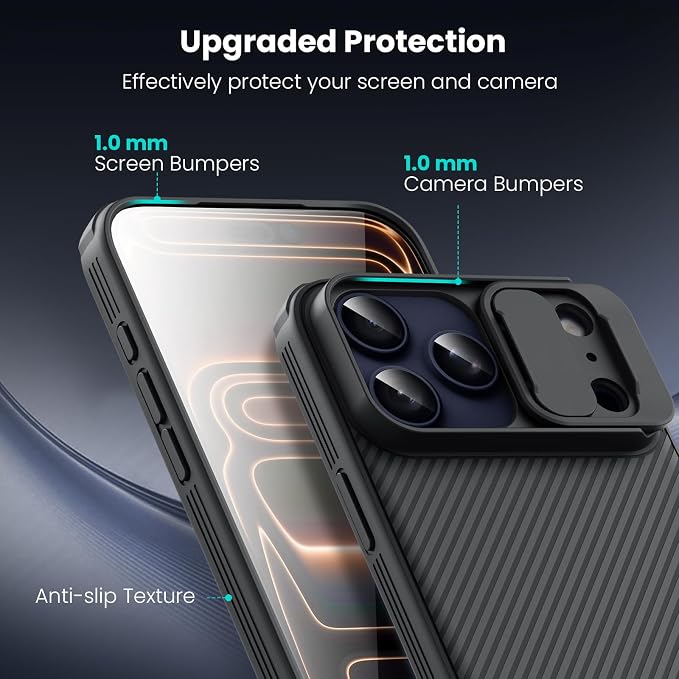 Nillkin for iPhone 17 Pro Max Case with Slide Camera Cover | Full Camera Protection | Thin Slim Fit | Shockproof Protective | Protector Privacy, Phone Case for iPhone 17 Pro Max, Black - Image 9
