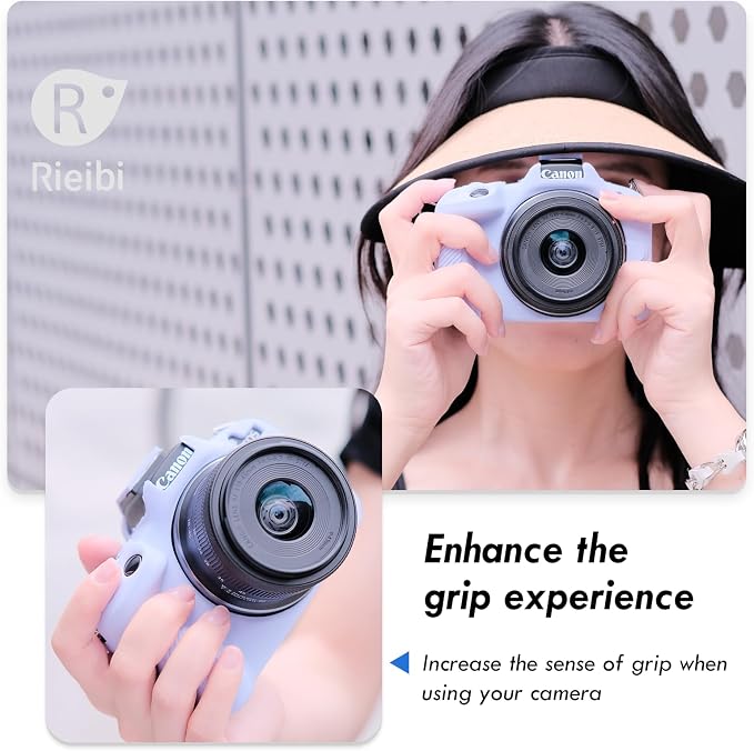 Rieibi EOSR50 EOS R50 Case, Soft Silicone Protective Case for Canon EOS R50 EOSR50 Vlogging Camera, Lightweight EOS R50 Camera Case Grip Cover Body Skin - Purple - Image 7