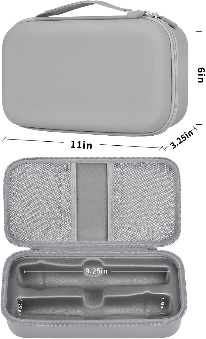 Wireless Microphone Case Compatible with JBL Wireless Two Microphone System, Handheld Dual Mic Travel Bag for Singing or Karaoke for Receivers, Adapters, AA Batteries - Image 3
