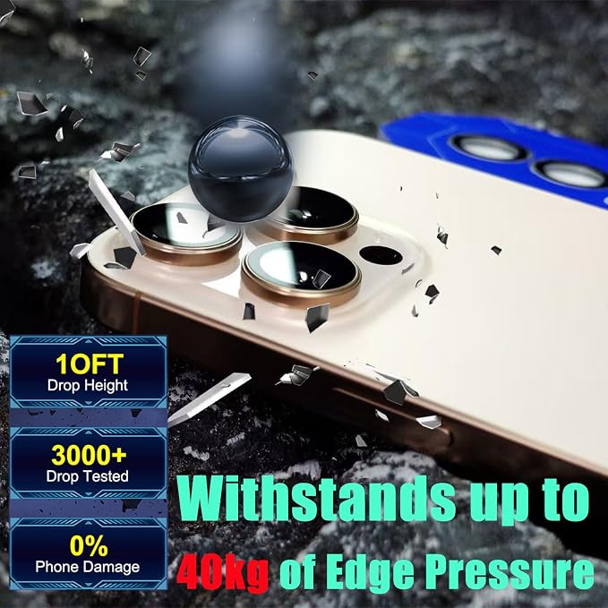 2 Set Camera Lens Protector for iphone 16 Pro Max/16 Pro,Ultra HD 9H Tempered Glass Camera Protector,Anti Scratch Women Girls Shiny Camera Cover for iphone 16 ProMax/16 Pro,Glitter Gold - Image 5