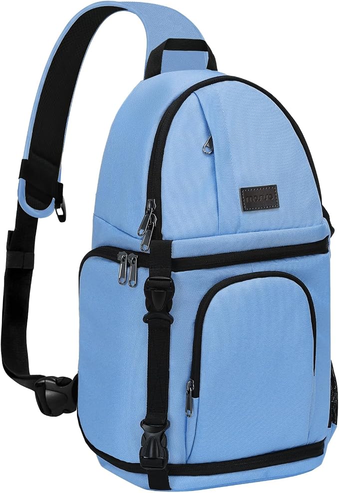 MOSISO Camera Sling Bag, DSLR/SLR/Mirrorless Camera Case Camera Backpack | Shockproof Photography Bag with Tripod Holder&Removable Modular Inserts Compatible with Canon/Nikon/Sony/Fuji, Cerulean Blue by MOSISO