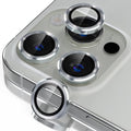 Misea Compatible for iPhone 16 Pro/iPhone 16 Pro Max Camera Lens Protector | 9H Tempered Glass Ultra HD Bling Camera Screen Protector Cover Metal Individual Ring Decoration Accessories, Silver by Misea